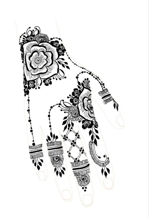 simple moon mehndi design