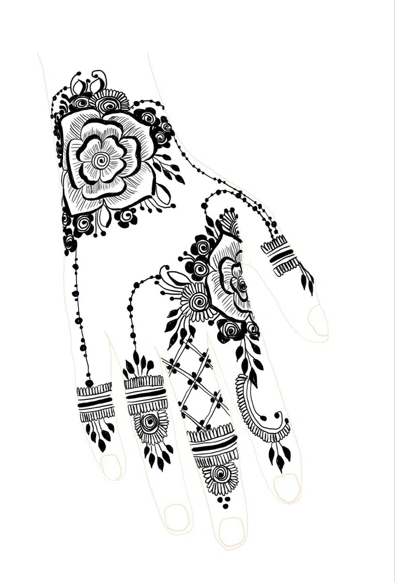 Simple Mehndi Design with Moon