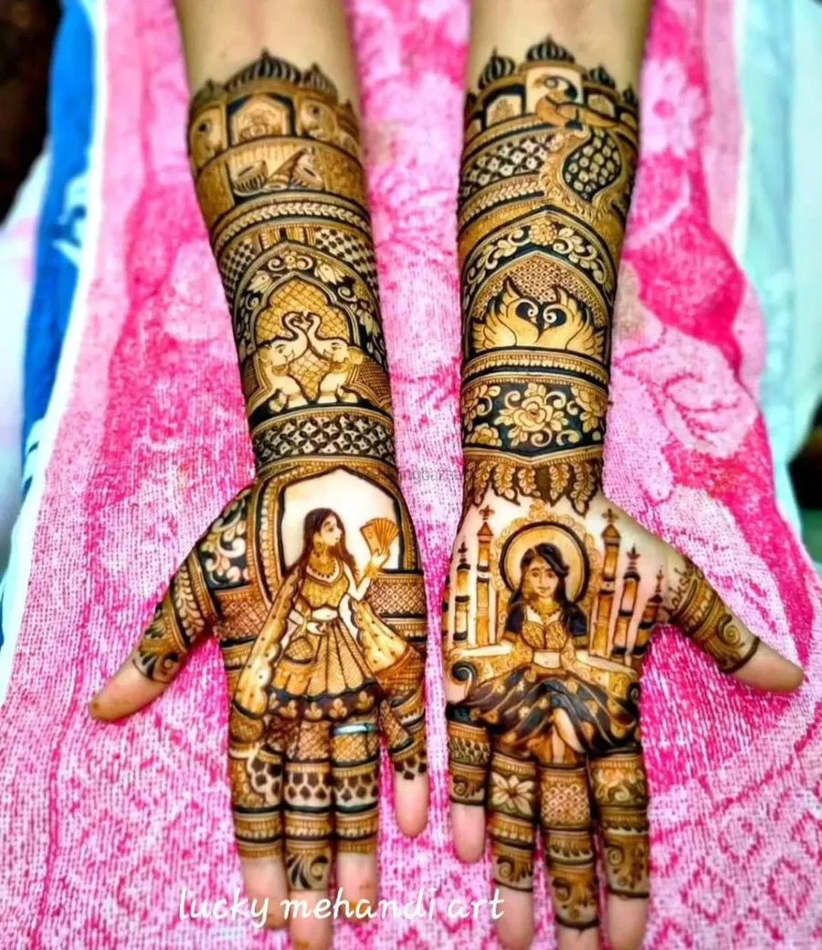 Mehndi Design with Figures