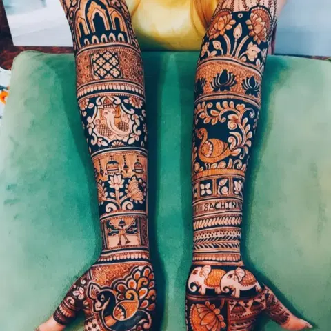 figure front hand mehndi design