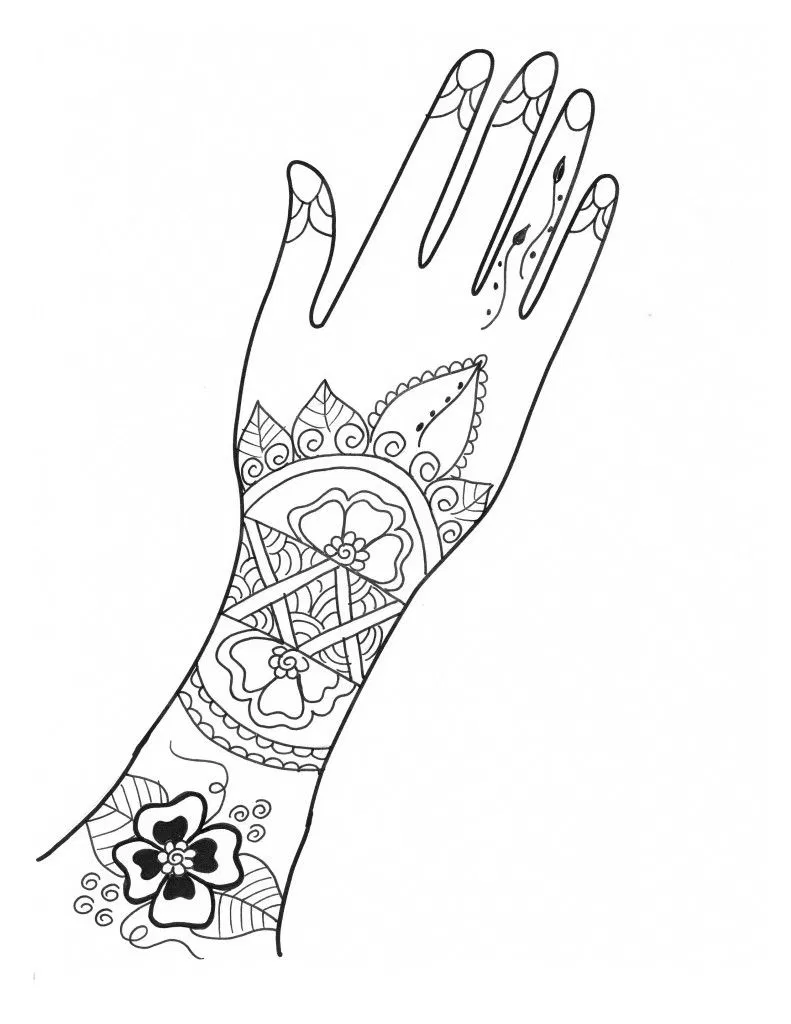 Mehndi Design with Flowers (2)