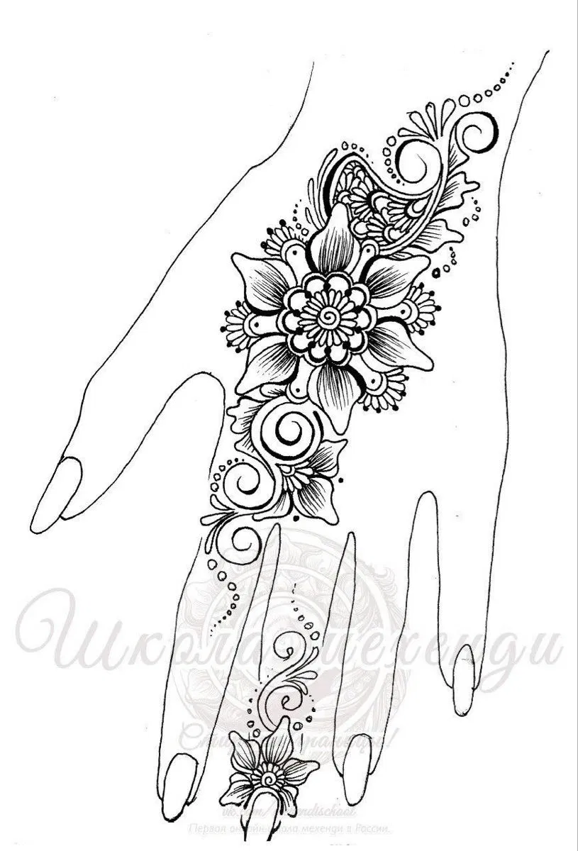Arm Mehndi Design with Gol Tikki and Flowers