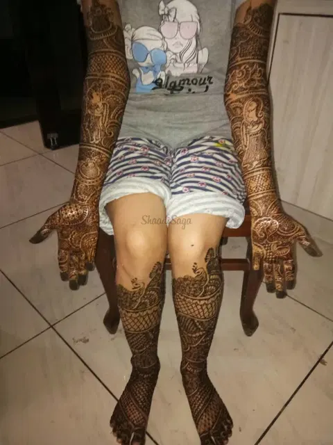 figure full hand mehndi design