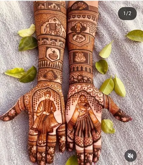 figure front hand mehndi design