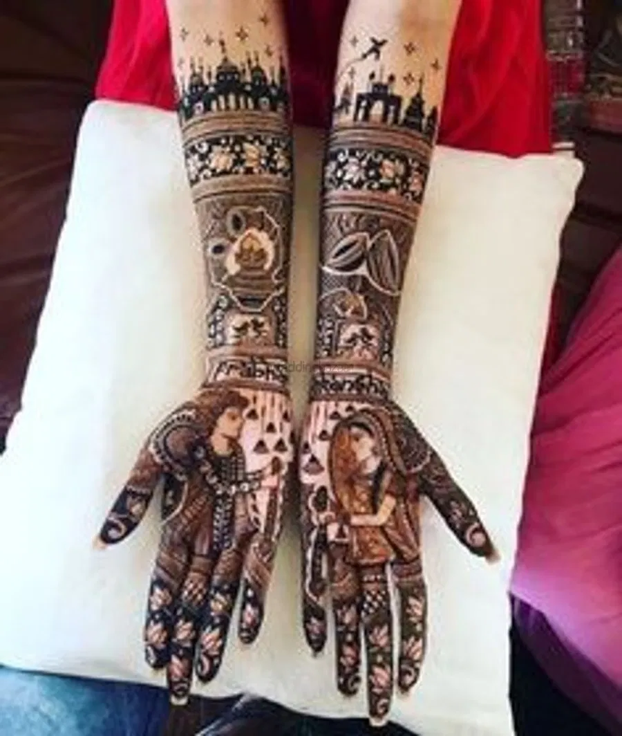 Full Hand Mehndi Design with Figures