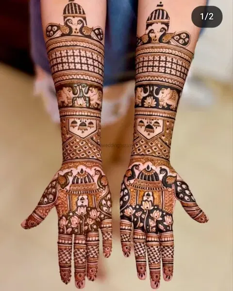 figure full hand mehndi design