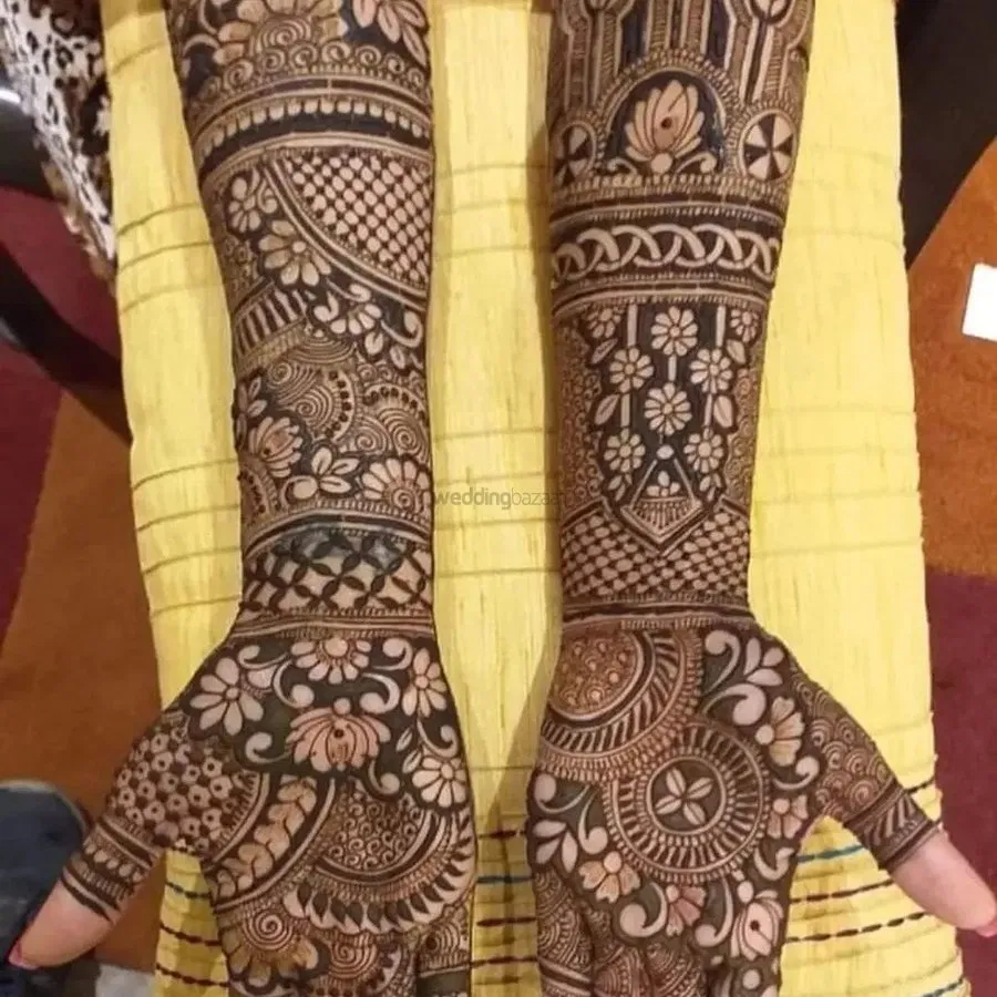 Back Hand Mehndi Design with Figures