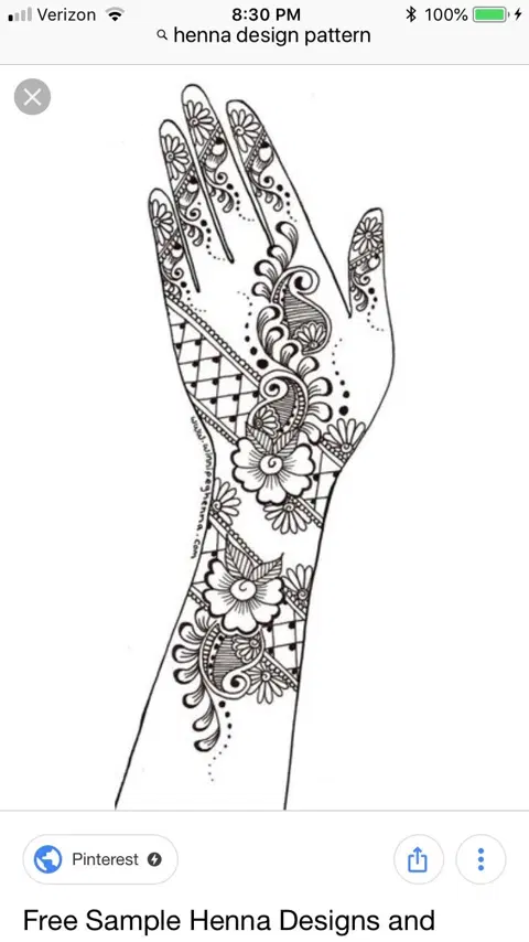 simple flower mehndi design