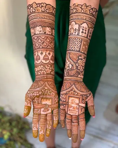 front hand mehndi design
