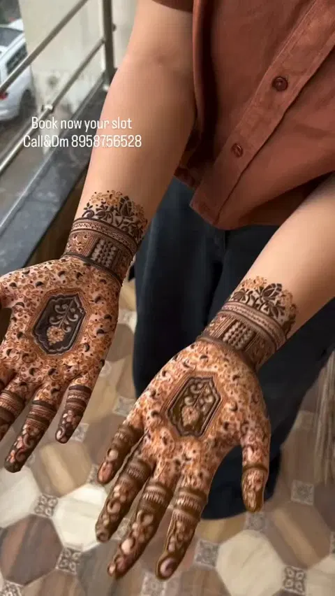 bridal front hand mehndi design
