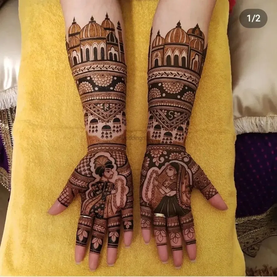 Full Hand Mehndi Design with Figures
