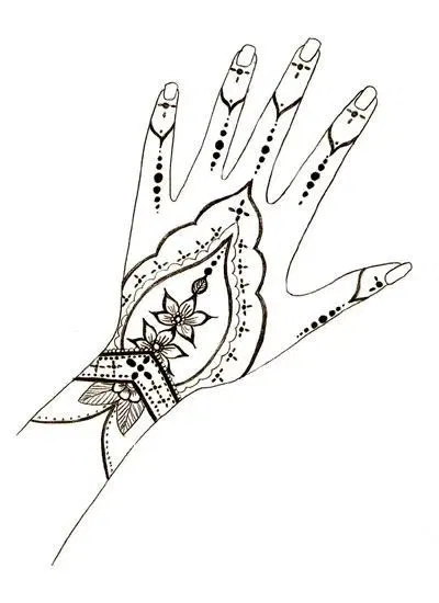simple deity finger mehndi design