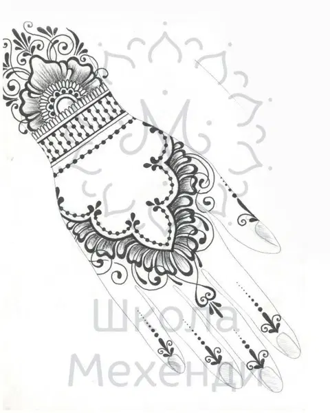 circle half hand mehndi design