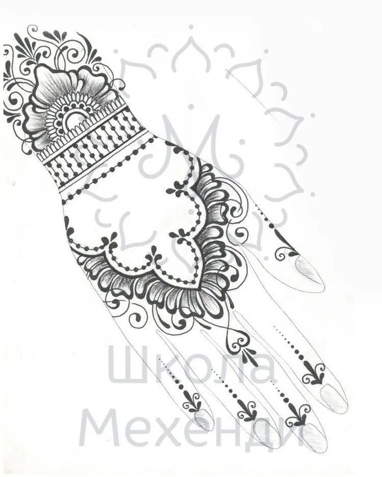 Half Hand Mehndi Design with Gol Tikki and Deity