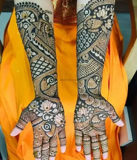 figure full hand mehndi design