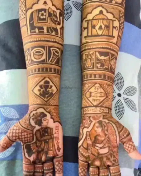 figure full hand mehndi design