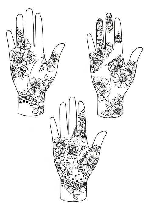 arabic simple flower back hand mehndi design