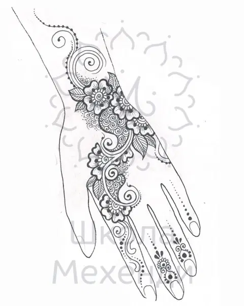simple flower front hand mehndi design