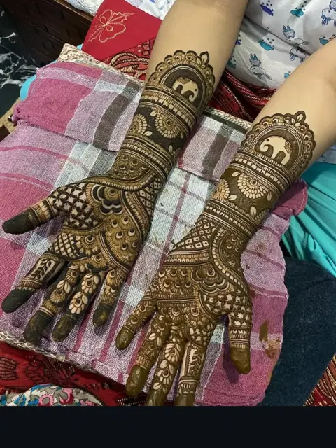 figure full hand mehndi design