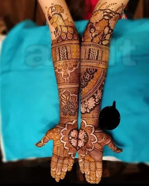 figure full hand mehndi design