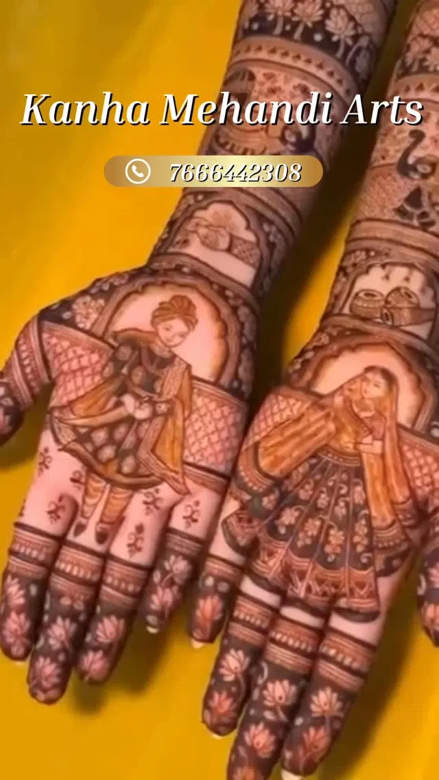 Bridal Mehndi Design with Figures