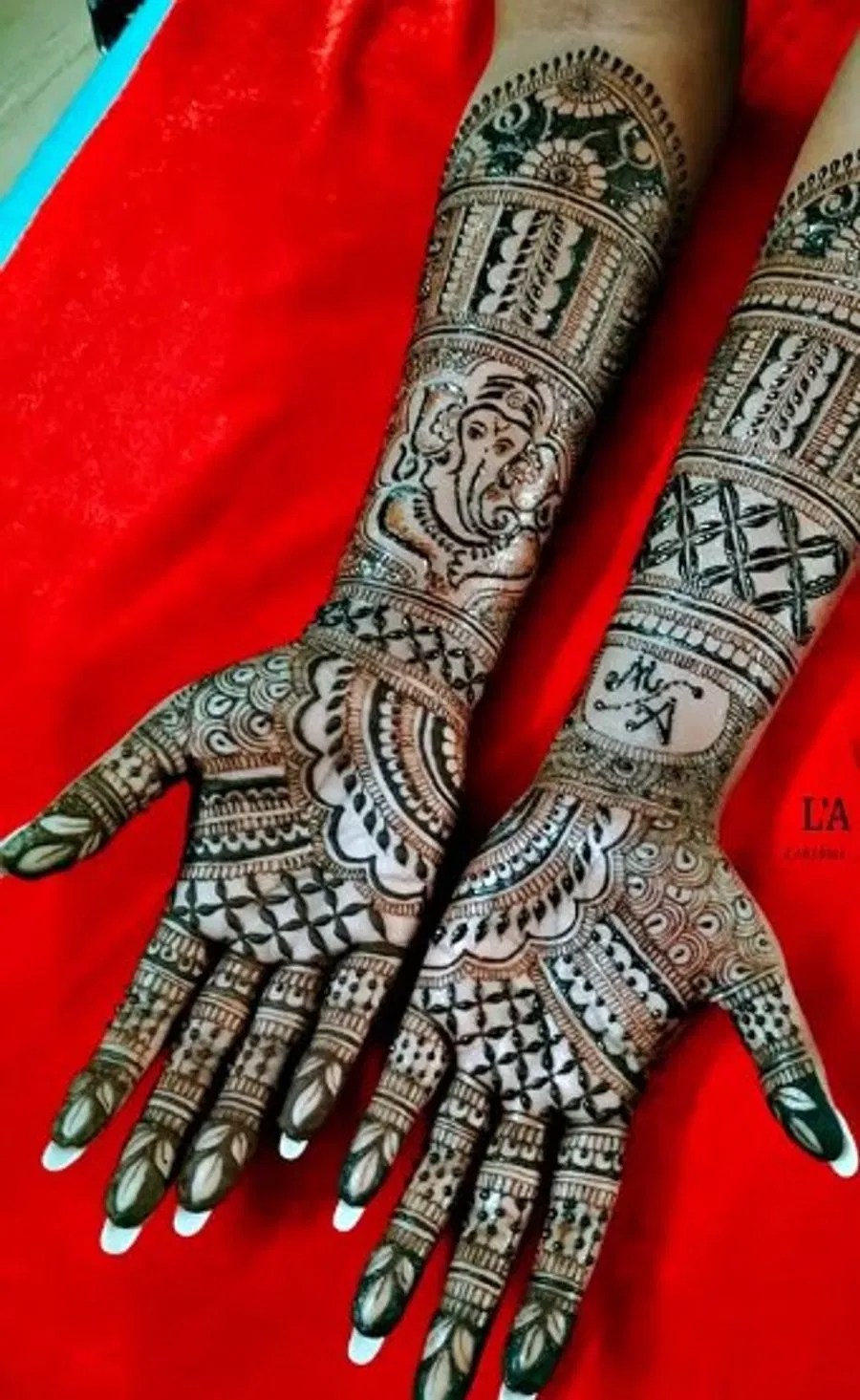 Back Hand Mehndi Design with Figures