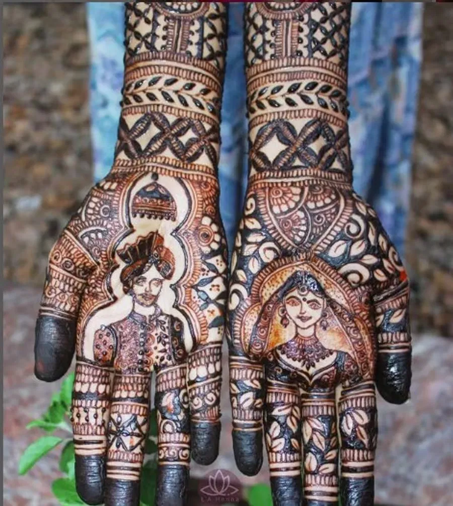 Front Hand Mehndi Design with Figures