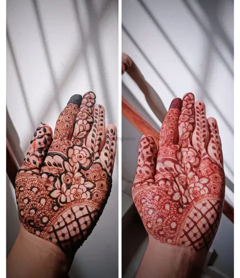 front hand mehndi design
