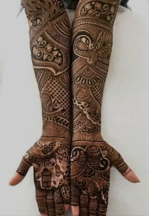 figure full hand mehndi design