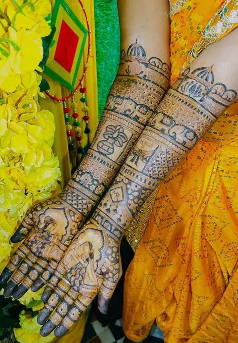 figure front hand mehndi design