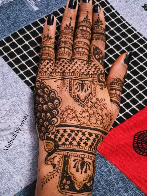 bridal front hand mehndi design