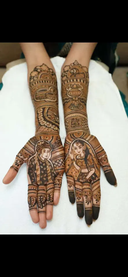 figure full hand mehndi design