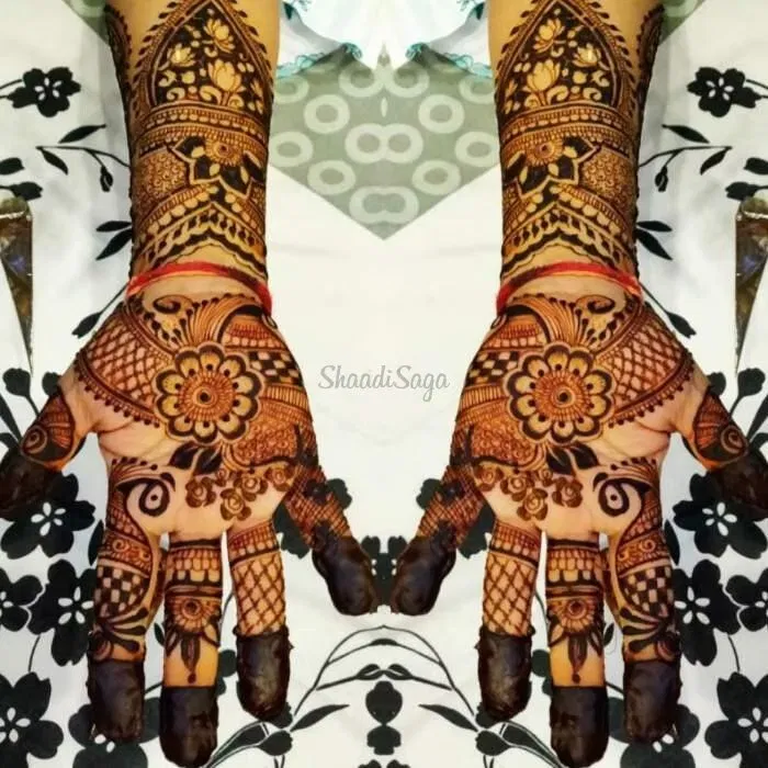 Back Hand Mehndi Design with Figures