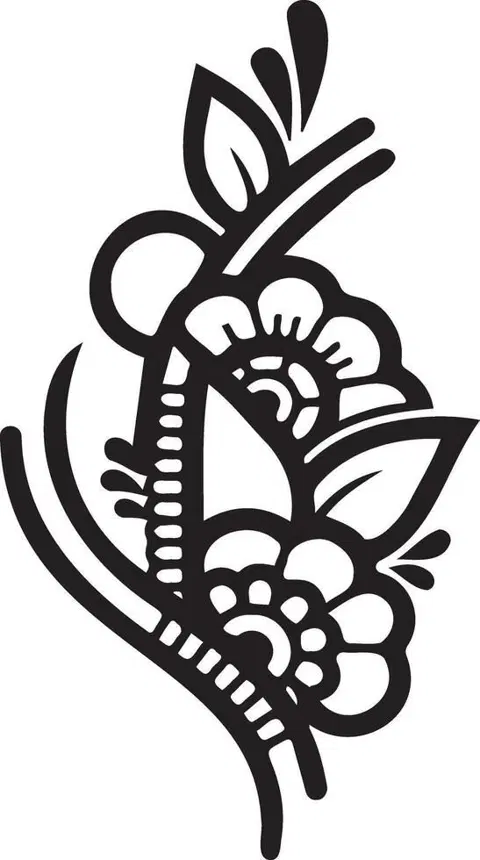 simple flower mehndi design