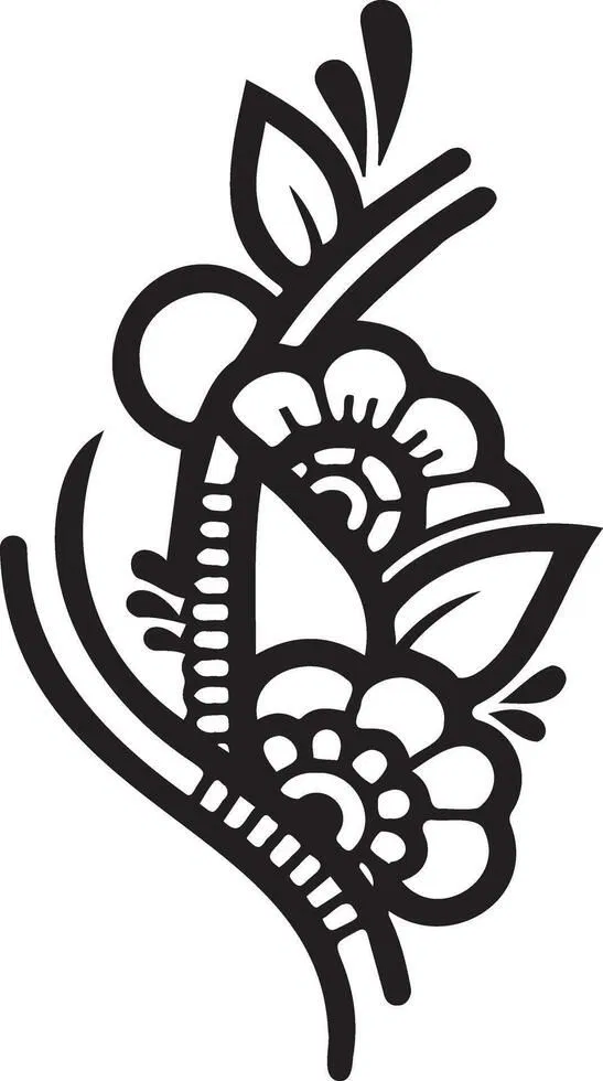 Simple Mehndi Design with Flowers (3)