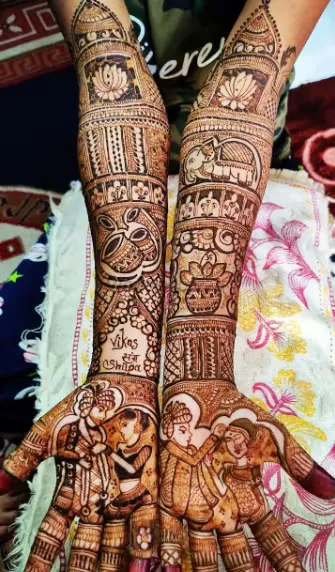 Full Hand Mehndi Design with Figures