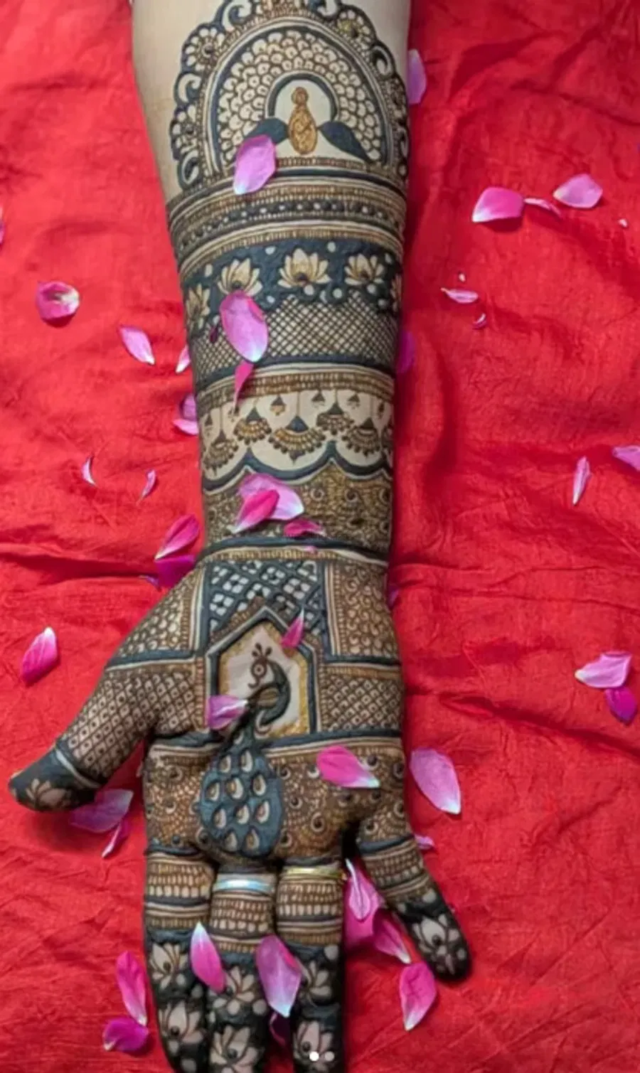 Full Hand Mehndi Design with Peacock