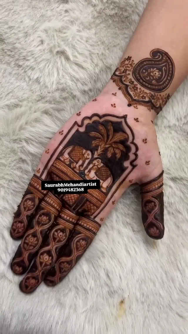 Full Hand Mehndi Design with Figures