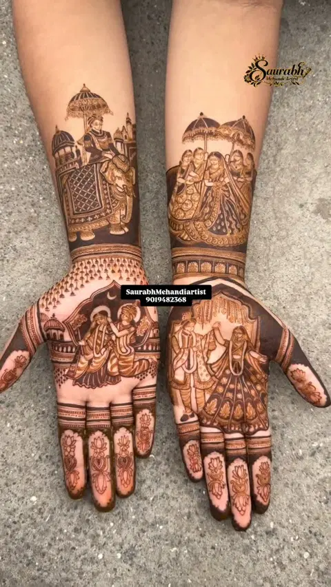 figure full hand mehndi design