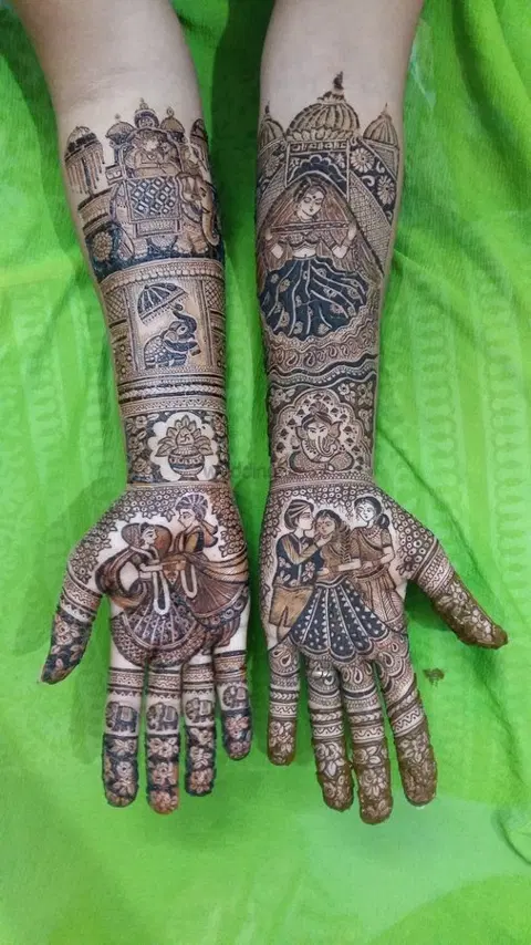figure front hand mehndi design