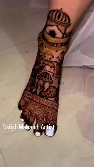 Back Hand Mehndi Design with Figures