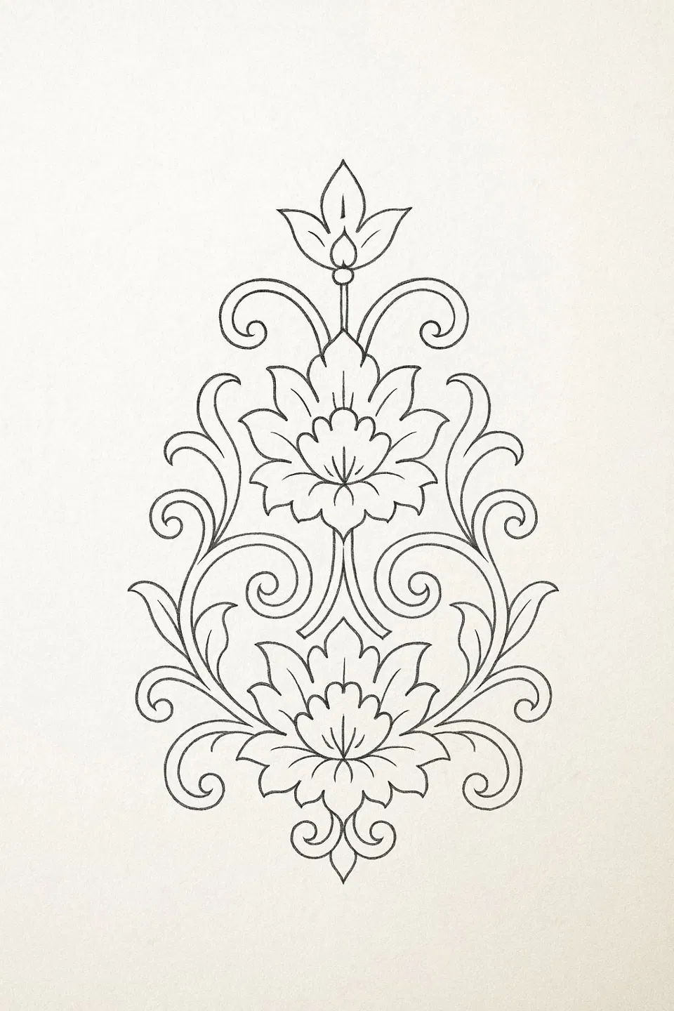 Arabic Indian Mehndi Design with Flowers and Lotus