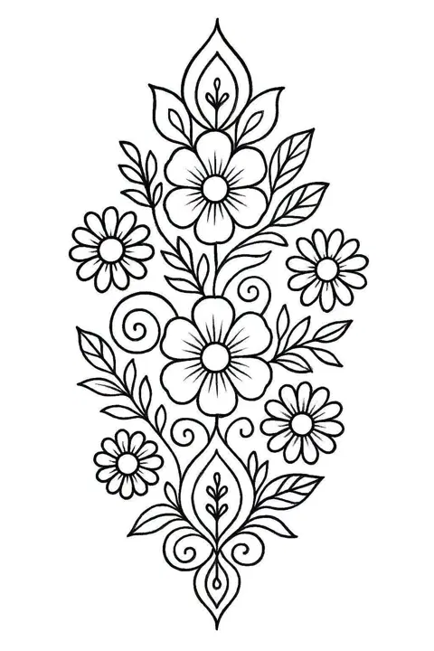 indian simple flower mehndi design