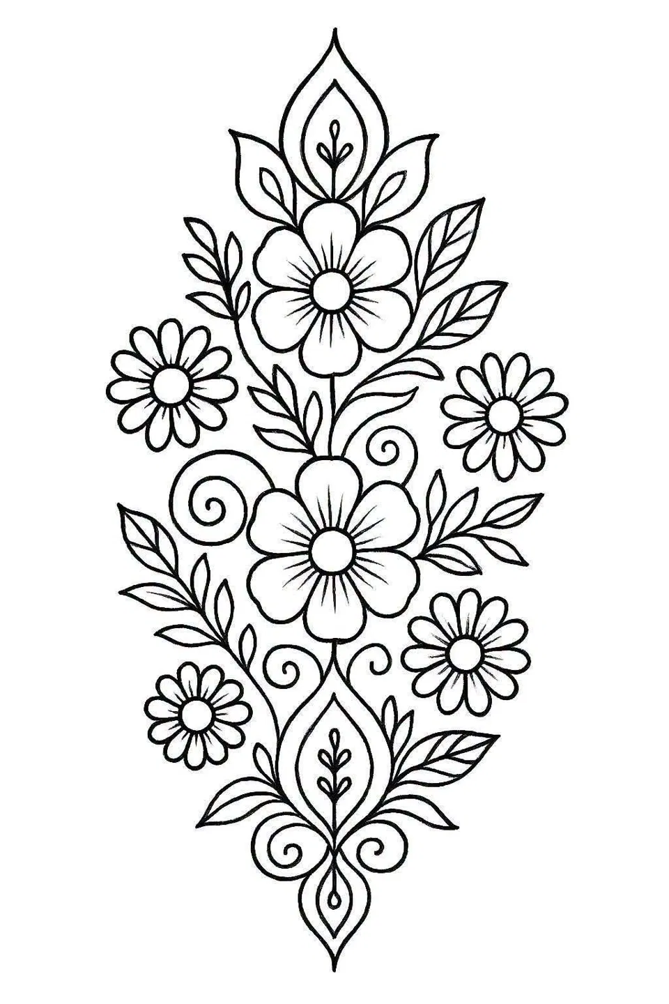 Indian Simple Mehndi Design with Flowers