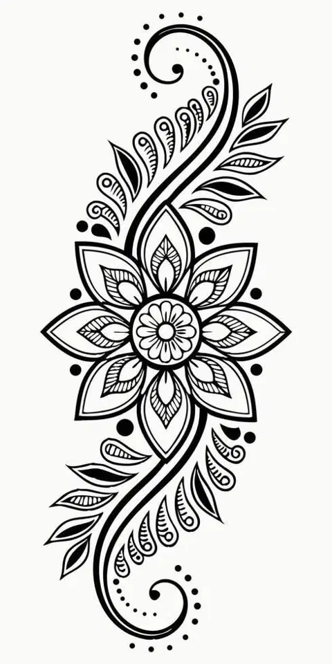 circle front hand mehndi design