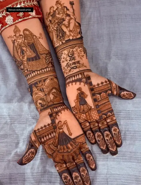 figure full hand mehndi design