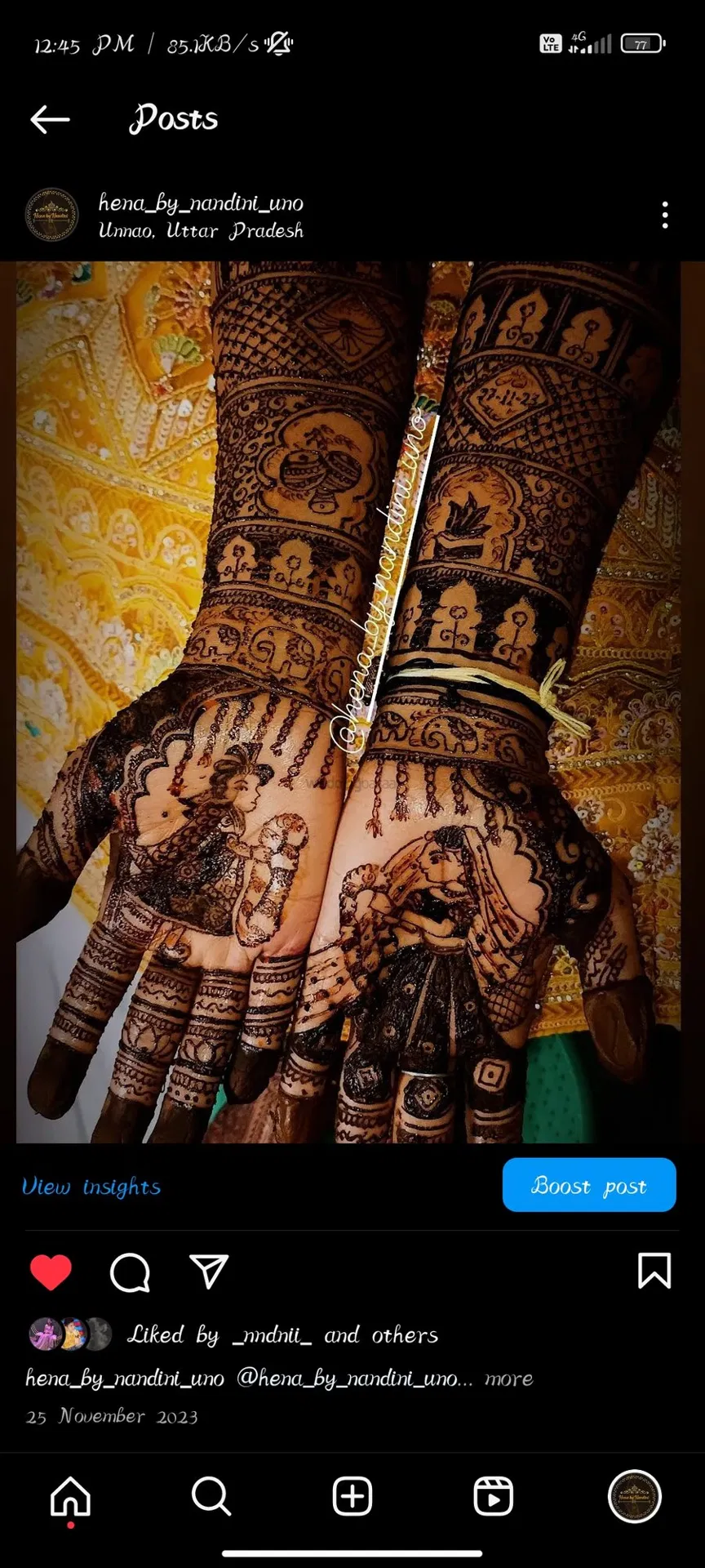 Front Hand Mehndi Design with Figures (2)