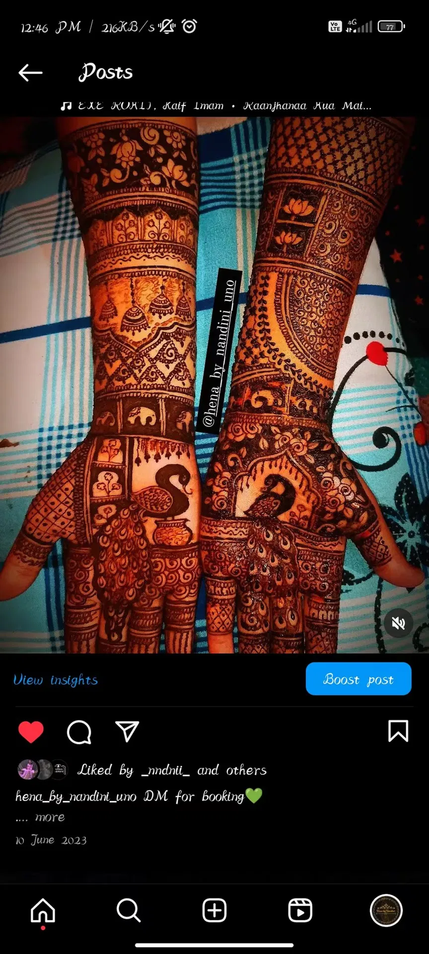 Full Hand Mehndi Design with Figures and Hearts