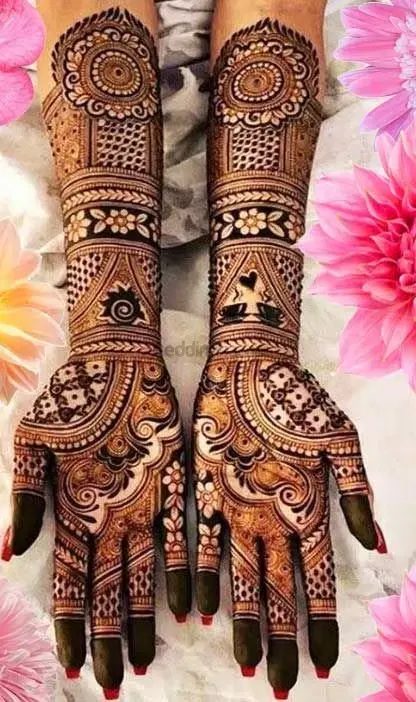 figure full hand mehndi design