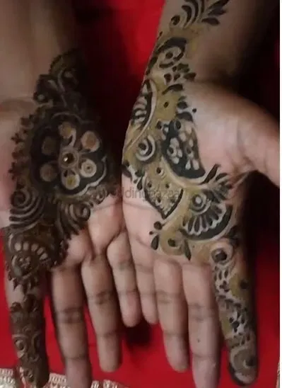 Mehndi Design with Moon and Peacock